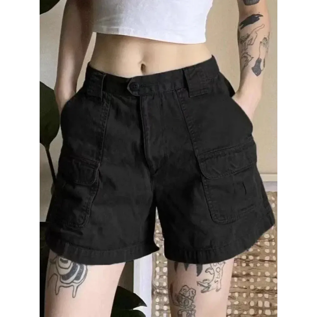 Vintage Y2K Cargo Shorts – Harajuku Streetwear Retro Denim